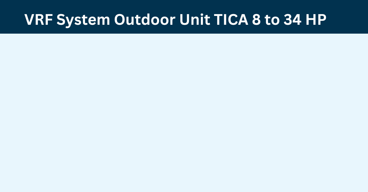 VRF System Outdoor Unit TICA 8 to 34 HP